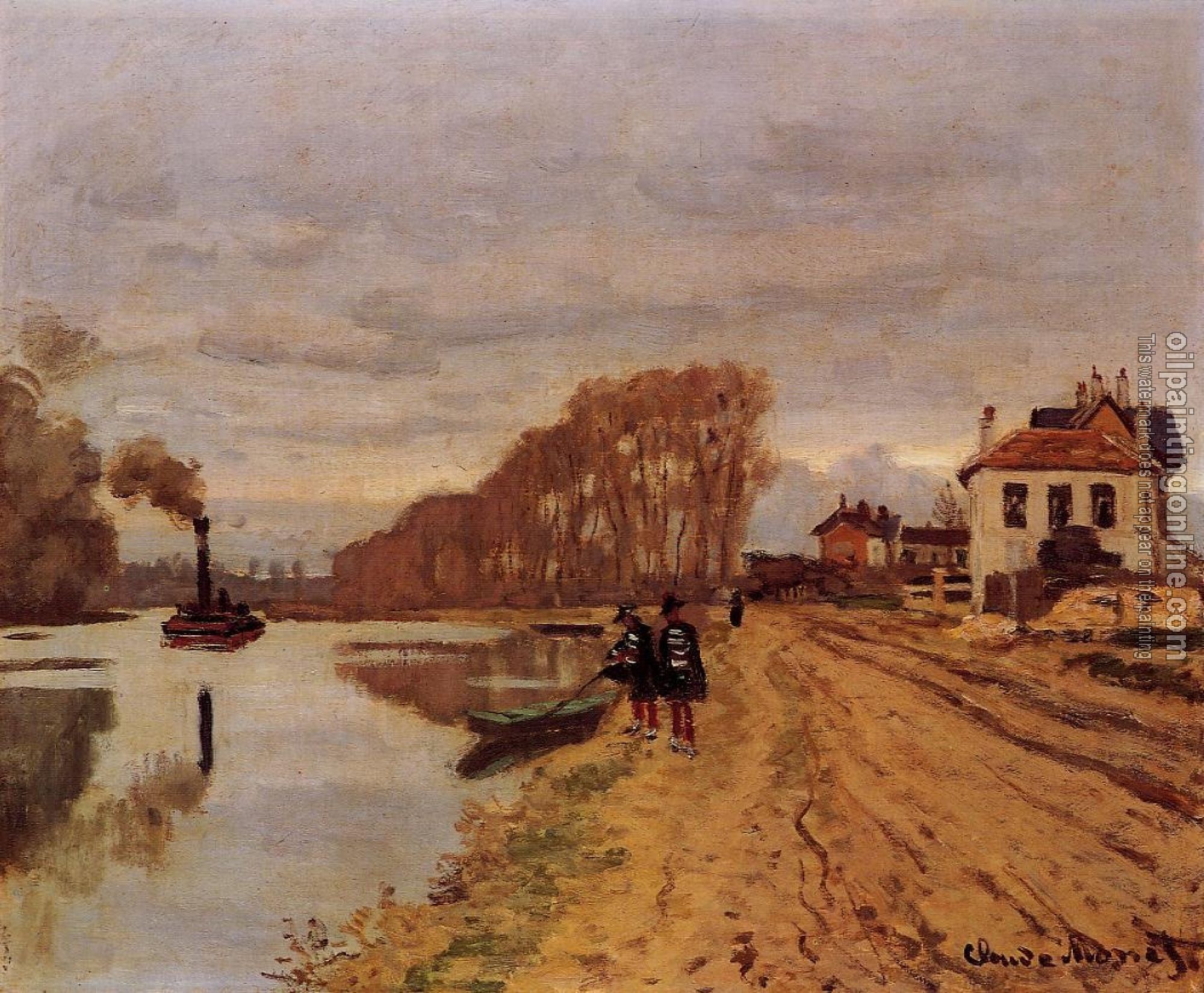 Monet, Claude Oscar - Infantry Guards Wandering along the River